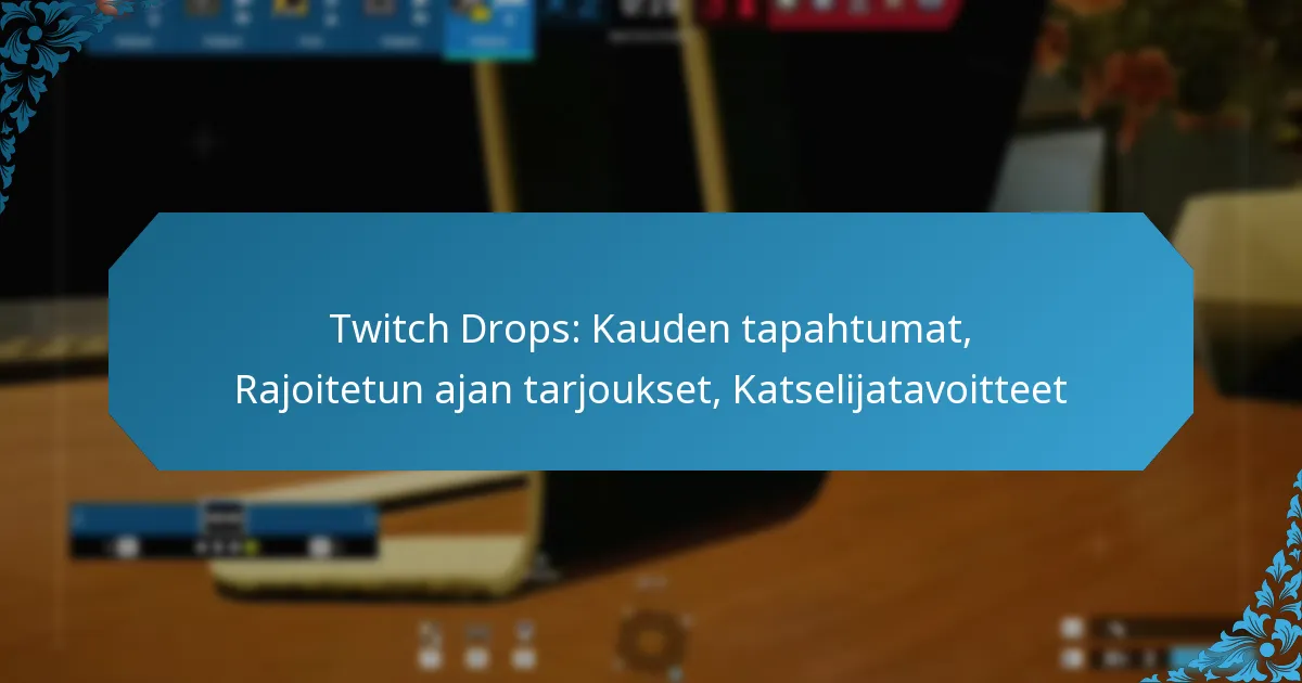 Twitch Drops: Kauden tapahtumat, Rajoitetun ajan tarjoukset, Katselijatavoitteet