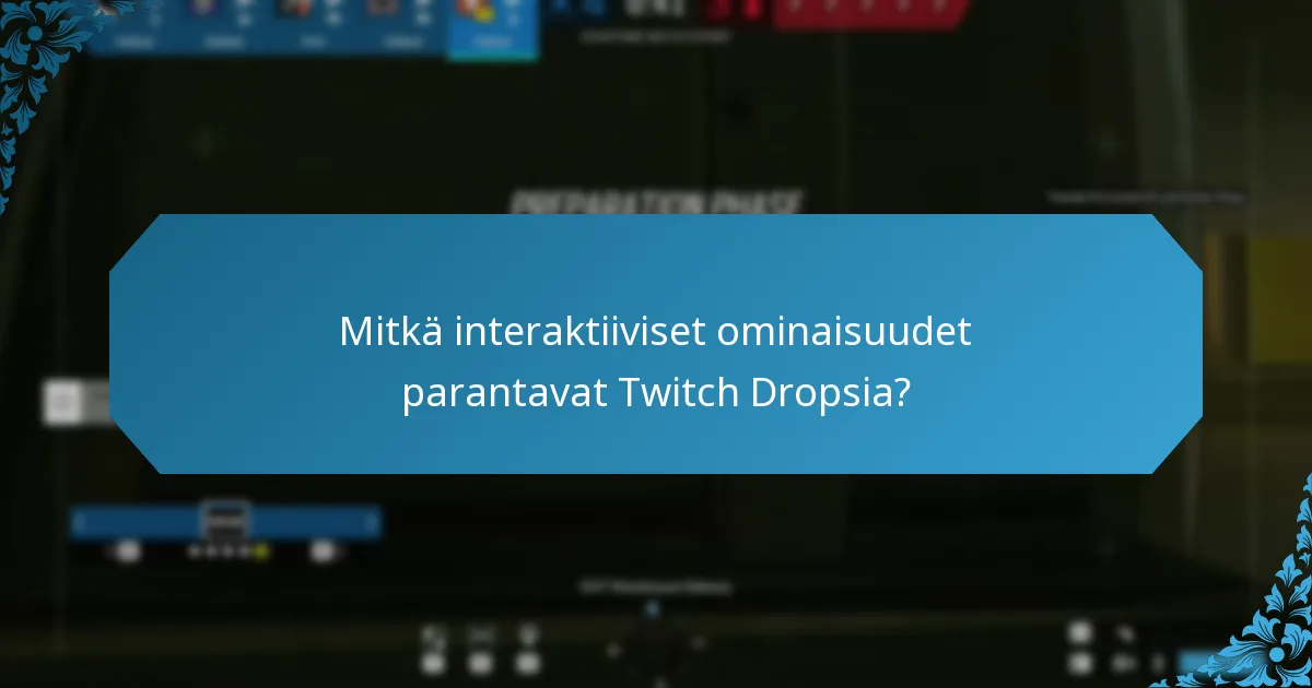 Mitkä interaktiiviset ominaisuudet parantavat Twitch Dropsia?